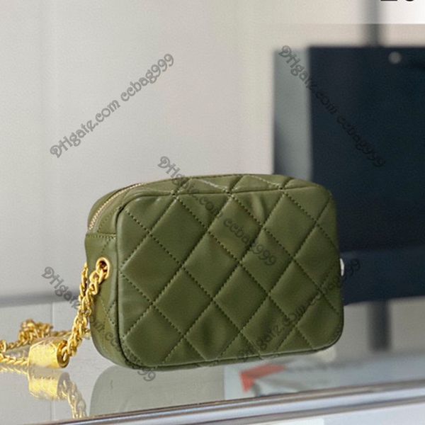 

women zipper vanity cases camera bags greed lambskin cosmetic bag designer wallets gold metal hardware adjuster classic handbags purse shoul