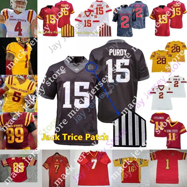 

iowa state cyclones isu football jersey ncaa college eli sanders charlie kolar sean shaw jr. wilson jr. noel will mcdonald iv rose myles, Black;red