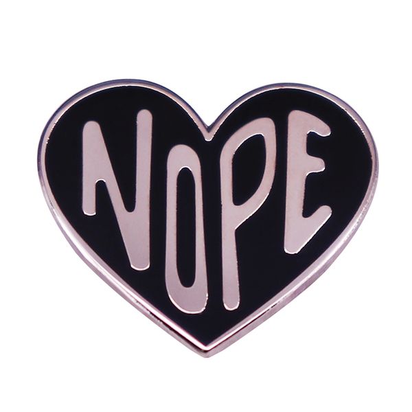 

nope black heart brooch goth punk alternative badge, Blue