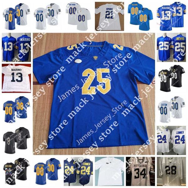 

custom pittsburgh panthers stitched football jersey 10 keyshon camp 3 jor dan addison 23 todd sibley jr. 21 a.j. davis 17 davis beville 2, Black