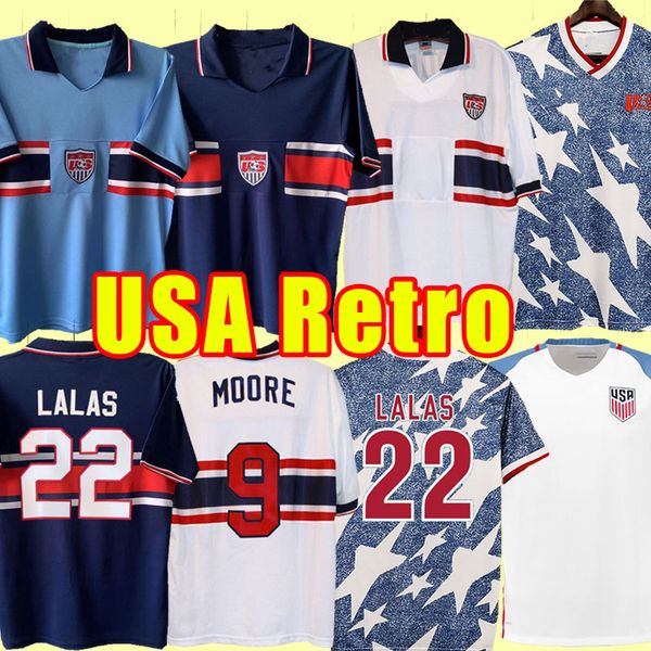 

1994 lalas usaes retro soccer jerseys united states harkes ramos wegerle balboa reyna jones 1994 95 16 camiseta classic football shirts kit, Black;yellow