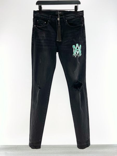 

2023 model mens distressed ripped skinny great designer jeans ~ us size 28-38 jeans ~ quality slim motorcycle moto biker causal denim pants, Blue