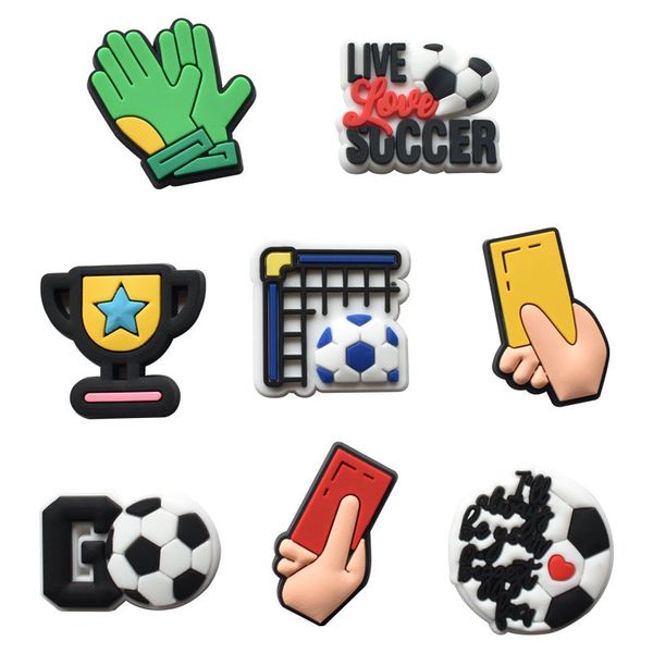 

anime charms wholesale childhood memories football awards funny gift cartoon charms shoe accessories pvc decoration buckle soft, Blue