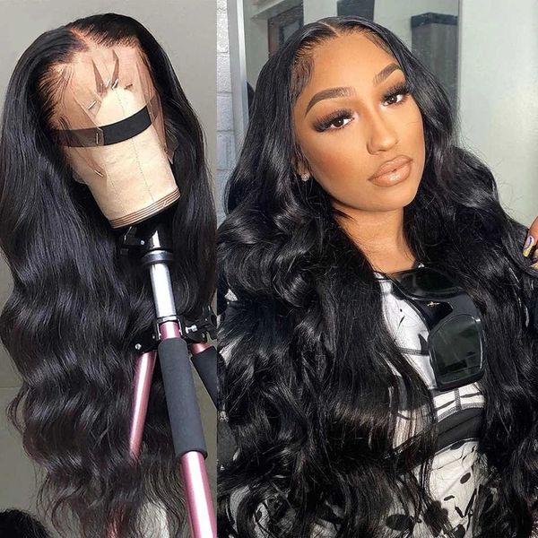 

lace wigs 150% density 13x4 front wig brazilian hair body wave remy human long frontal for women baby 230106, Black;brown