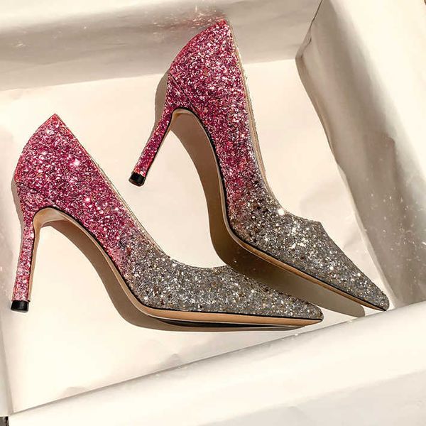 

shoes bridal shoes new silver powder main wedding dress high heel female thin heel bridesmaid shoes, Black