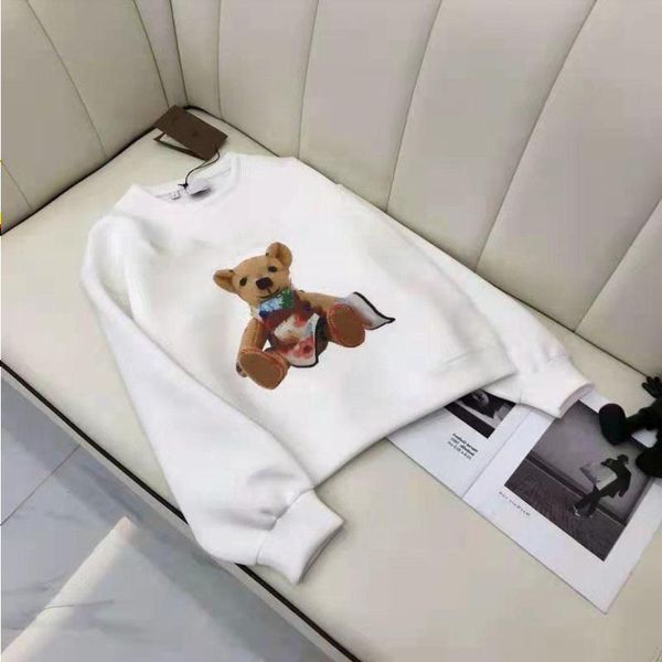 

mens hoodies sweater spring casual sweatershirt terry hooded with bear patterns loong sleeve couple pullover letters curve print osvm, White;black