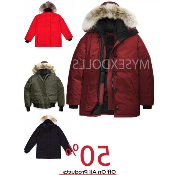 

winter down jacket men's coat fashion windproof waterproof outdoor thick warm parka real wolf fur hooded jackets 9 sty roap, Black