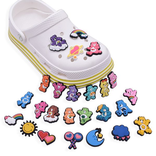 

anime charms wholesale childhood memories rainbow bear funny gift cartoon charms shoe accessories pvc decoration buckle soft, Blue