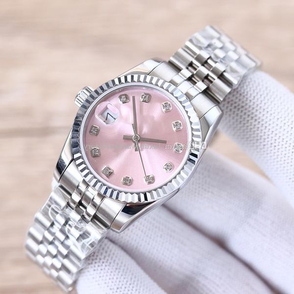 

ladies watch fully automatic mechanical watches 31mm 28mm stainless steel strap diamond wristwatch waterproof design montre de luxe wri vwrt, Slivery;golden