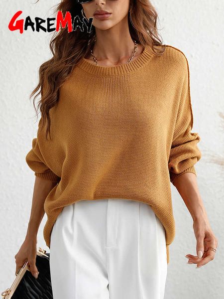 

women's sweaters vintage knitted pullover oversize elegant long sleeve casual jumper autumn batwing for women 2023 230118, White;black
