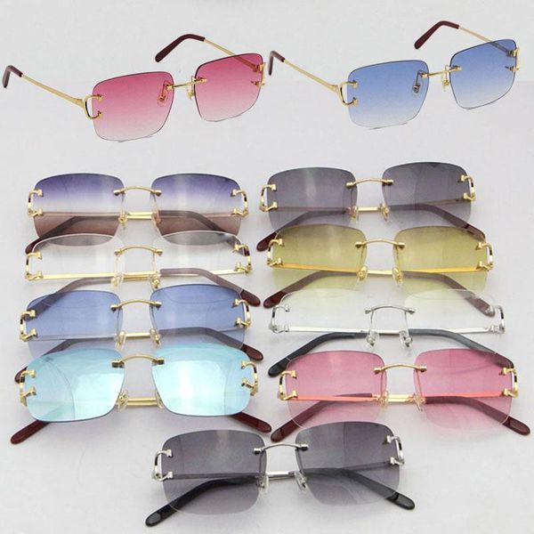 

wholesale sell rimless t8200816 delicate fashion sunglasses metal driving glasses c decoration designer uv400 lens nrta, White;black