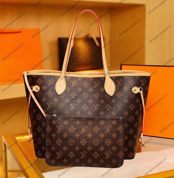 

luxury ladies tote bags designer womens bag shopping leather handbags shoulder purses lady full coin purse 2pcs set m40156
