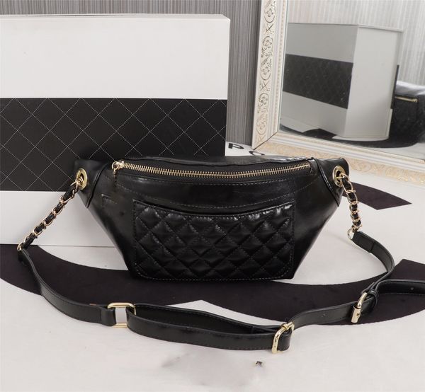 

zipper fanny pack luxury designer women bag coin purse brand bag spring 2023 black leather classic ringer pattern metal logo crossbody bag l