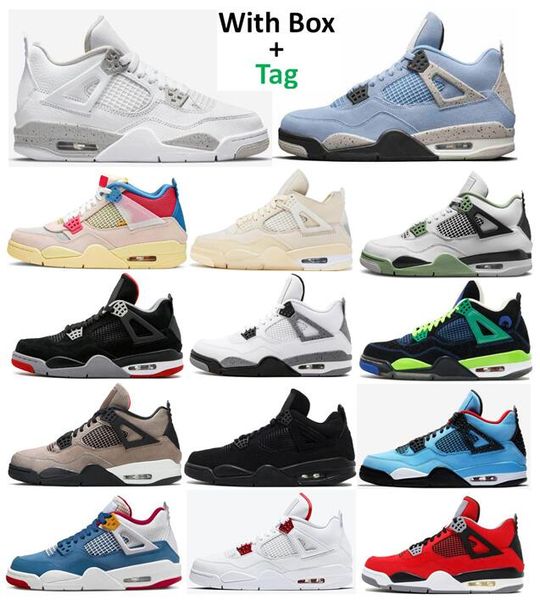 

sail 4 white oreo university blue bred basketball shoes men women 4s seafoam black cat doernbecher taupe haze fire red white cement messy ro
