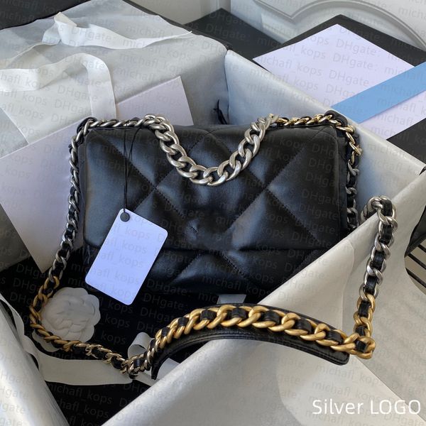 

9a handmade quality classic flap 19 bag crossbody designers bags genuine leather shoulder handbags womens purse messenger handbag lambs chai