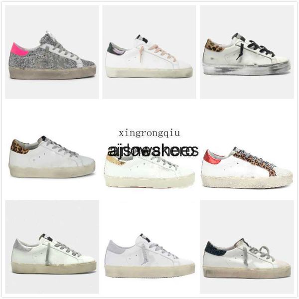 

#golden#gooses#italy brand golden hi star sneakers platform sole women casual shoes classic white do-old dirty designer fashion leopard tail, Black