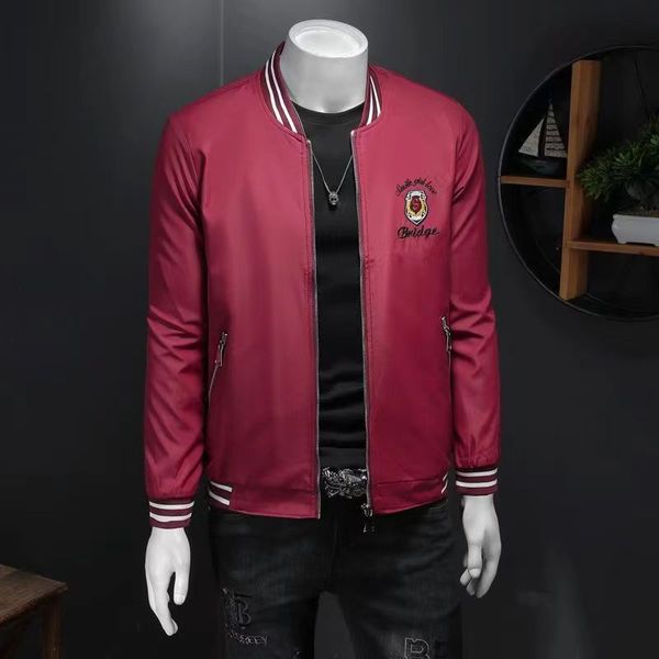 

jacket men's jacket korean version trend plush thickening spring and autumn handsome large embroidered flying baseball jacket autumn an, Black;brown