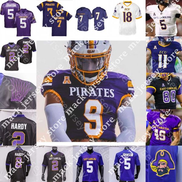 

east carolina pirates ecu football jersey ncaa college holton ahlers c.j. johnson shane calhoun isaiah winstead johnson keaton mitchell, Black