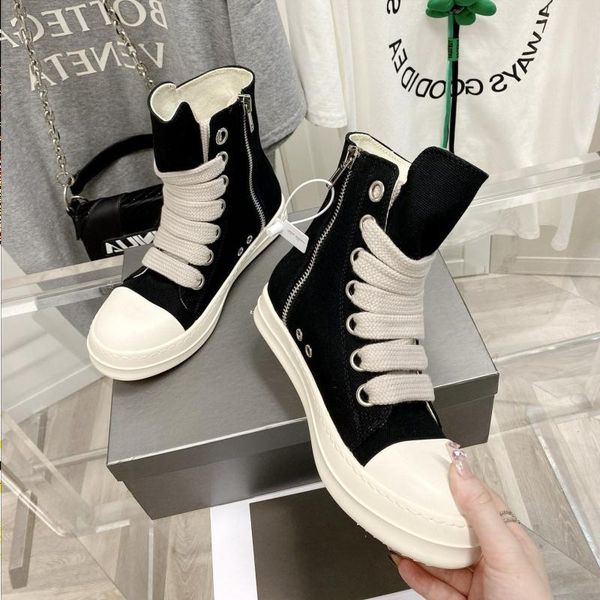 

luxury woman man zipper ankle boot sneakers designer boots waterproof canvas shoes lace up wear platform triangle waterproof foam runne cphe, Black