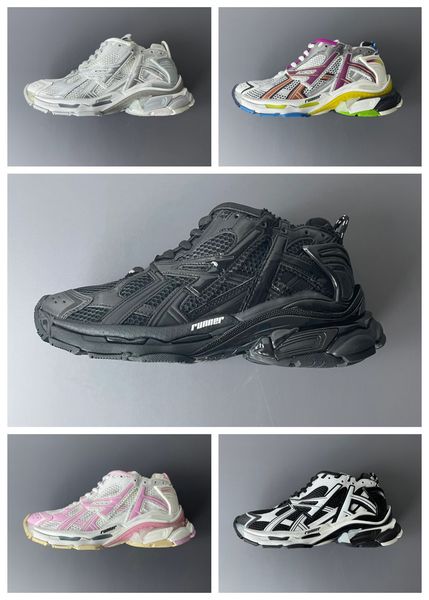 

2023 new designers women men runner 7.0 casual shoes paris transmit sense black white pink deconstruction jogging hiking trainers 7 sneakers