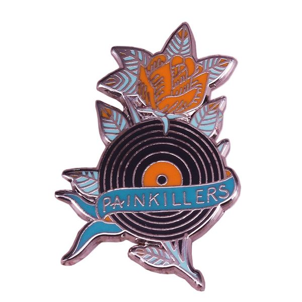 

painkillers lapel enamel brooch pins collecting plant metal badges children fashion jewelry gifts adorn backpack hat collar, Blue