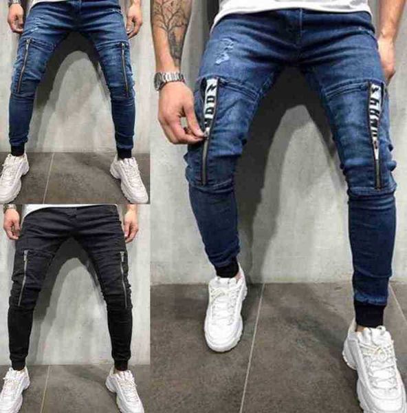 

men's jeans 2020 men's casual sports pants leggings jeans k927, Blue