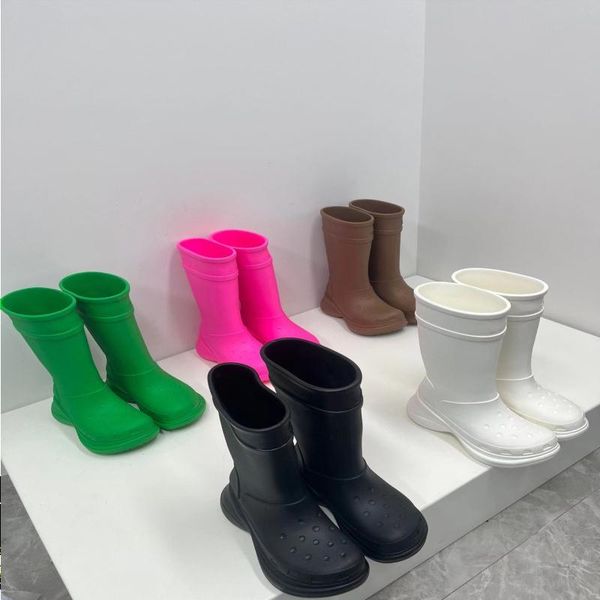 

plus-size 2022 r cross rain boots rubber round head luxury waterproof combined 35-45 men size cxjux, Black