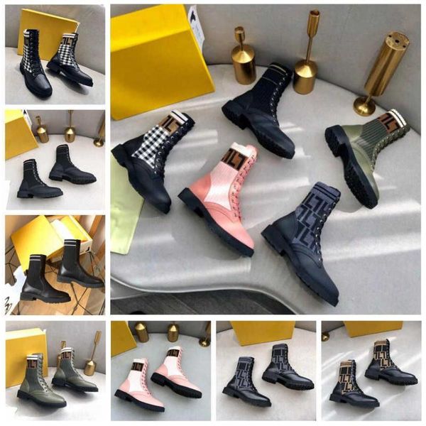 

2021 women designer boots knitted stretch martin black leather knight women short boot design casual shoes luxurys designer boots gnujh