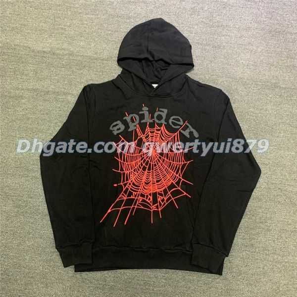 

new men's hoodies sweatshirts qwertyui879 black sp5der 555555 hoodie men women 22fw red puff print world wide spider hoodie young thug