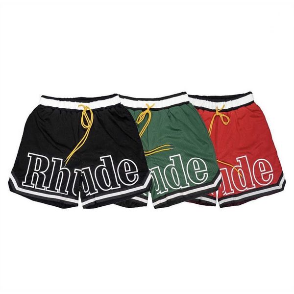 

wanbao men's wear rhude men summer shorts mesh gym bodybuilding fashion loose outdoors fitness beach short pants male streetwear sweatp, White;black
