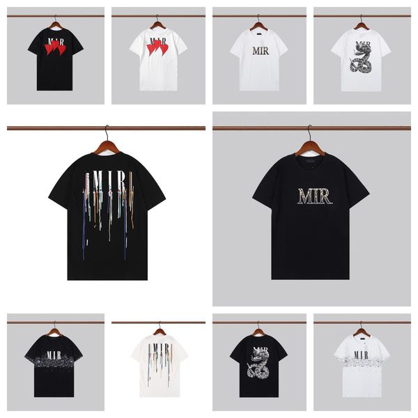 

2023 mens designer t shirts printed tshirt casual tees short sleeve hip hop streetwear men round neck loose pants letter cotton t shirts br, White;black
