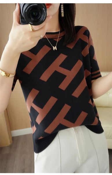 

women knitted sweaters tees short sleeve solid t-shirts knitwear t-shirt knitted sweater coats cotton sweater blouse sweatshirts coats size, White;black