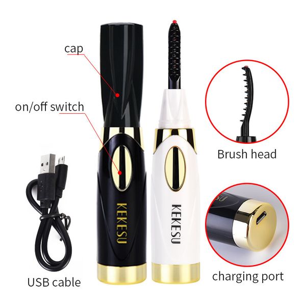 

eyelash curler electric fast heating iron temperature adjustable natural roller make up lashes curl pen usb charging 230114