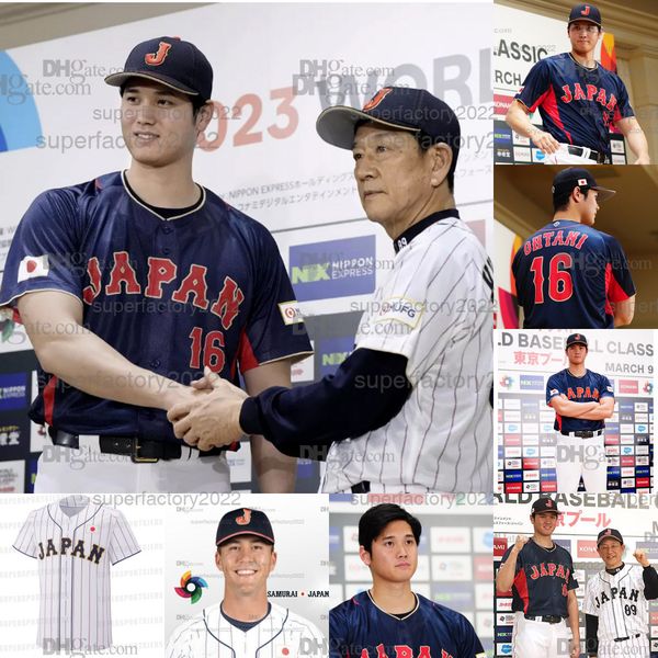 

16 shohei ohtani team japan jersey 2023 world baseball classic jerseys wbc 11 yu darvish 51 seiya suzuki custom stitched 14 roki sasaki mune, Blue;black