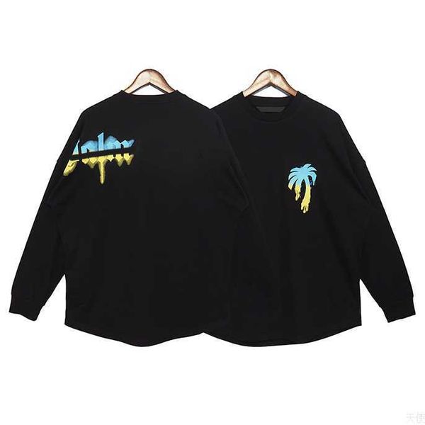 

mens designer hoodies colorful palms print long-sleeve t shirts men angles women sweaters sweatshirts 2l1a, Black