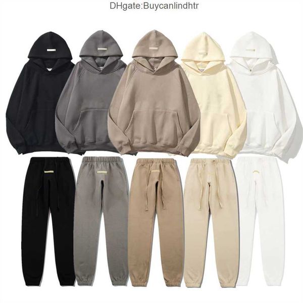 

2022 designer men women knitting essentia sweater hoodie spring oversize autumn fear ess silicon skateboard high god hoody hooded 16k9, Black
