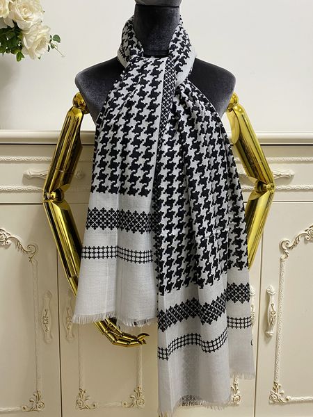 

women's long scarves scarf 100% cashmere material thin and soft grey print letters patten size 190cm -100cm, Blue;gray