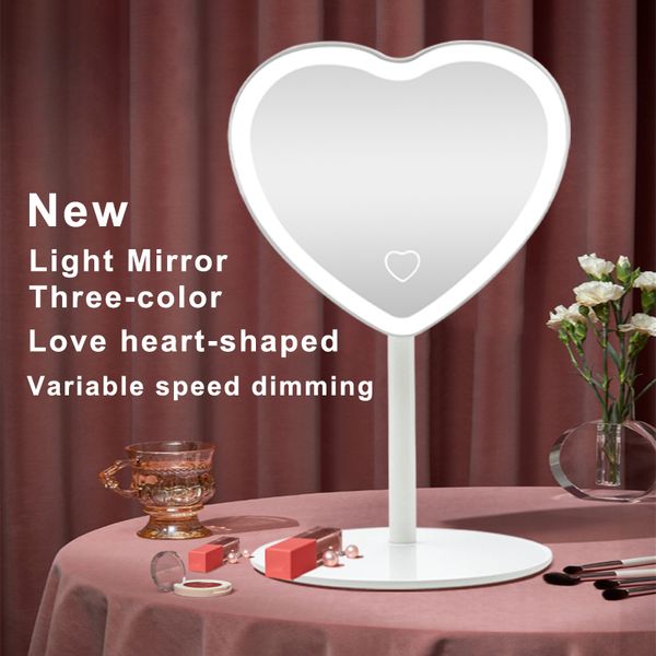 

other health beauty items led heart shape vanity mirror intelligent adjustable threecolor light deskfill touch charging 230114