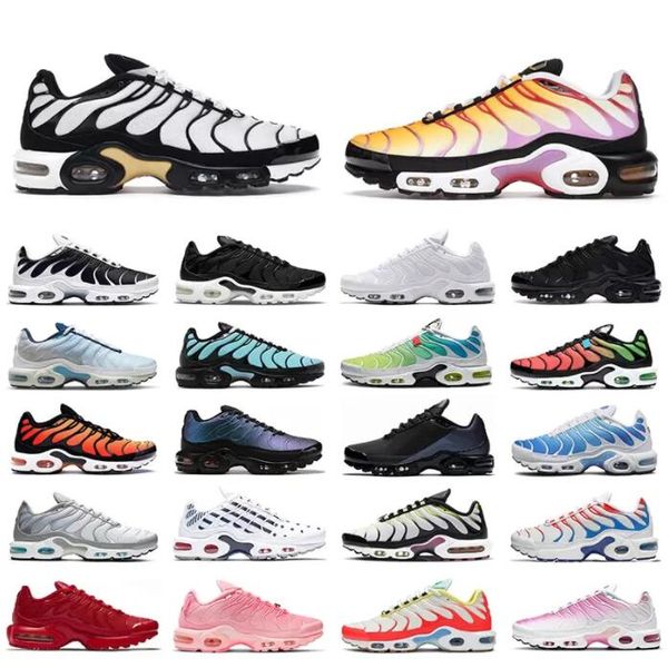 

men women 2022 running shoes tn plus se white metallic orange fuchsia triple black worldwide pack crimson green sport sneakers mens trainer