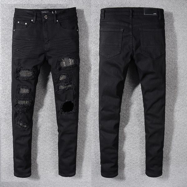 

new arrivals 2023 amirs mens luxury designer denim jeans holes trousers amirs jean coolguy biker pants man clothing #565, Blue