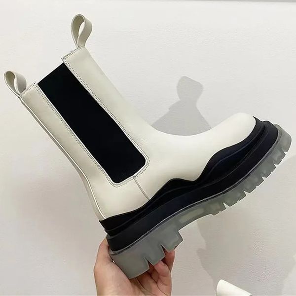 

designer fashion ankle boots women luxurious comfort delicate rubber outsole leather martin red green blue anti-slip wave colorful, Black