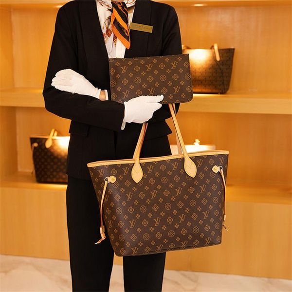 

2023 totes lattice 2pcs set designers bag women double g handbags luxurys ladies shoulder bags lady clutch purse retro tote female purse wal