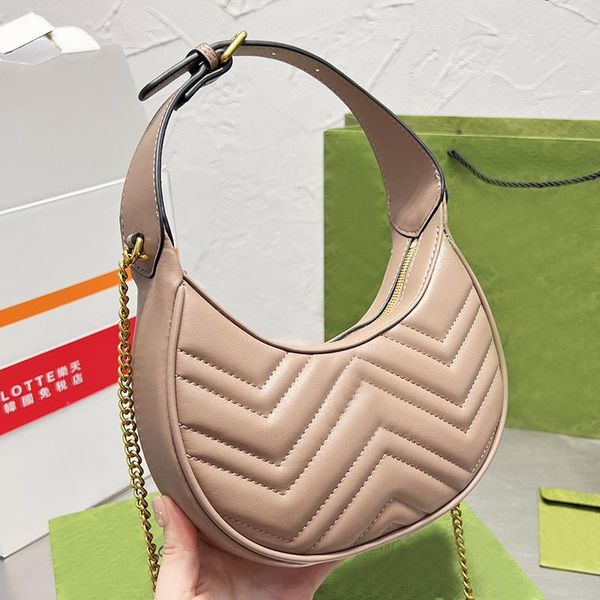 

3a designers bag mini hobo underarm womens half moon real leather qulited cross body tote bags shoulder handbags lady metal crossbody totes