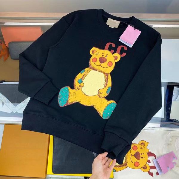 

Kids Sweatshirts Boys Girls Hoodies Loose Fashion Letter Wave Printed Streetwear Pullover Tops Children Casual Sweatshirt Baby Clothing white black Bear letter