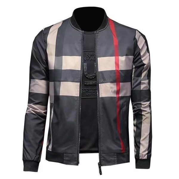 

british jacket jacket men's plaid spring and autumn fit fashion jacket oversized clothing youth baseball jacket, Black;brown