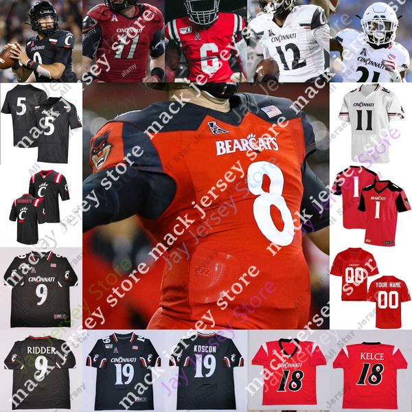 

american college football wear cincinnati bearcats football jersey ncaa college gerrid doaks ethan tucky kahlil lewis ben bryant charles, Black