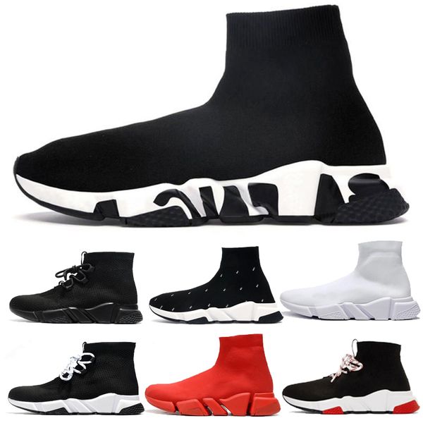 

designer sock shoe lace-up casual shoes speed runner trainer 1.0 sneakers luxury women men black fashion socks sneaker platform stretch knit