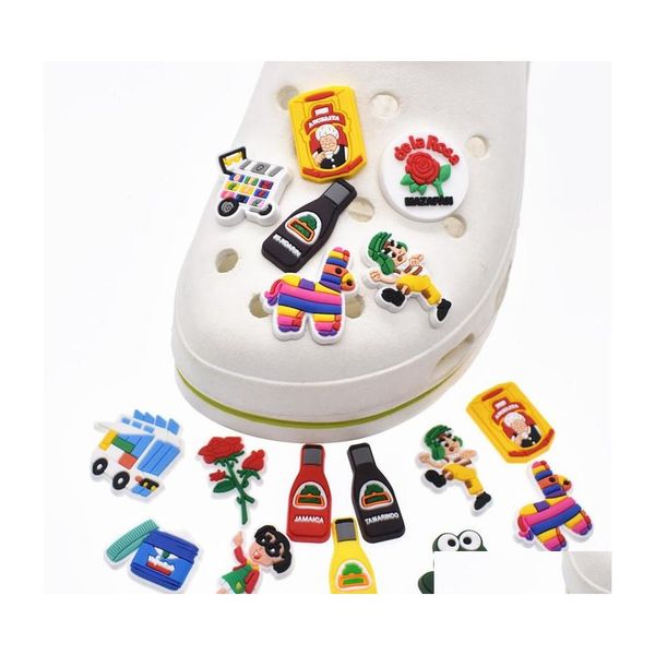 

shoe parts accessories manufacture wholesale mexican style croc charms hispanic beer wine bottle pvc charm drop delivery sh dhgds, White;pink