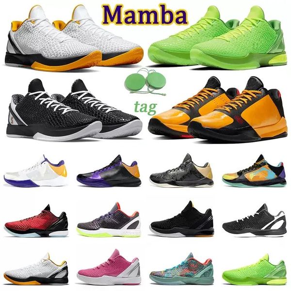 

mamba zoom 6 og men basketball shoes grinch all-star del sol mambacita alternate bruce lee 5 rings lakers mens trainers outdoor sports sneak, Black