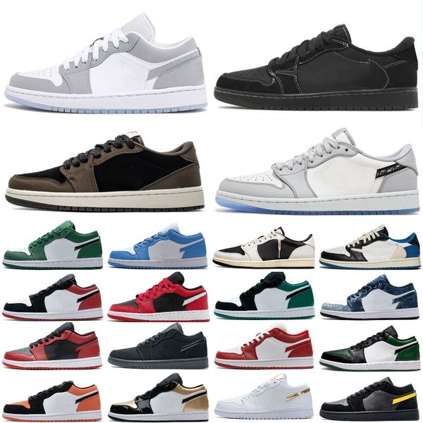 

new fashion jumpman 1 low basketball shoes 1s reverse mocha black phantom voodoo fragment cactus jack lows panda unc tear away silver mens t